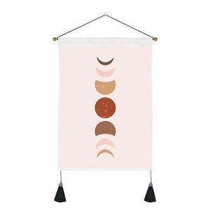 35*50cm Casa Tarocchi Sole Luna Fase Arazzo Macrame Nappa Appeso A Parete Ufficio Paesaggio Arazzi Camera Da Letto Pittura di Arte - Product Image 2