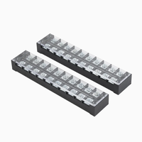 Vente en gros chaude 600V Bornes à vis de barrière électrique Série Tb Bornier fixe Bande 15A 4P Double rangée en cuivre durable