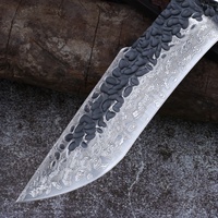Cuchillo Táctico de Supervivencia Bowie Damascus, Hoja de Acero Inoxidable Personalizable, Mango de Madera G10, para Caza, Uso Diario, OEM Disponible, con Clip