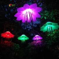 Fleur de lotus gonflable avec lumières LED pour la décoration des centres commerciaux