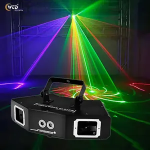 AOPU lampu Laser LED 4 mata pola balok, lampu Laser panggung untuk DJ, lampu Laser pesta Natal