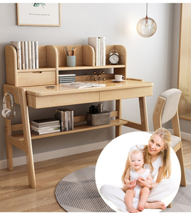 Soporte de escritorio nórdico de madera maciza, juego de mesa y silla de aprendizaje para niños, escritorio de escritura para estudiantes - Product Image 2