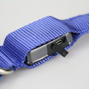 Collar LED Recargable USB para Perros, Superventas 2025, con Luces Intermitentes Multimodo, Diseño Simple a Rayas de Poliéster y <span class=keywords><strong>TPU</strong></span> - Product Image 5