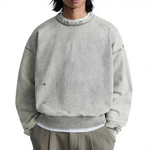 Sudadera Personalizada con Cuello Redondo, Estilo Vintage, 100% Algodón, Gruesa, para Invierno, Corte Regular, Secado Rápido, Transpirable, para Hombre - Product Image 1