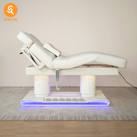 Table de massage électrique pliable en bois de luxe avec mousse à mémoire de forme chauffante pour spa, salon, usage extérieur et sous-sol