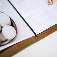 Vente directe en gros, porte-menu en cuir véritable A5, porte-menu personnalisé, couvertures de menu de restaurant