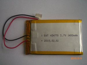 Литий-полимерный аккумулятор EWT 454770 <span class=keywords><strong>3</strong></span>.7В 1400мАч 5.18Втч (25г) с <span class=keywords><strong>3</strong></span>-жильным предварительно подключенным кабелем для миниатюрных носимых устройств, микросенсоров и малогабаритной умной электроники - Product Image 2