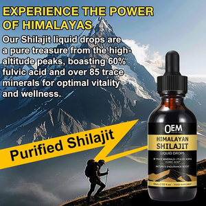 Usine Shilajit Drops Supplément Shilajit Résine Liquide Gouttes 85 + Trace Minerals Complexe avec Ashwagandha Curcuma Ginseng Chaga - Product Image 2