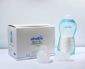 Twist Pouch bolsas de almacenamiento de leche materna con Juego de adaptadores, bomba-Bolsa de leche directa