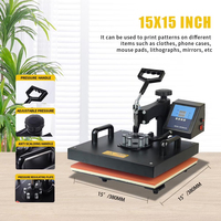 Imprimante numérique 3D par sublimation 10-en-1 de 38x38 cm pour T-shirts, mugs, casquettes, assiettes, vêtements, format clamshell 15x15 pouces