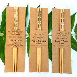 Bâtonnets de bambou pour mariage, bâtonnets personnalisés imprimés avec carte, cadeaux écologiques pour invités - Product Image 2