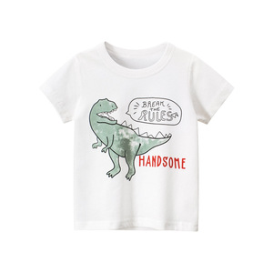 Fashion Boys T-shirt 2026 Summer Short Sleeve Tee Breathable Cotton <strong>Dinosaur</strong> Graphic <strong>Top</strong> for Toddler Casual Streetwear Clothing - Product Image 2