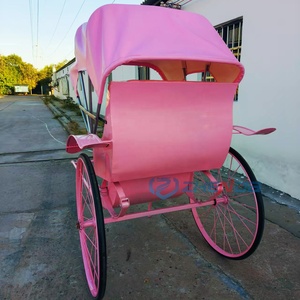 Rickshaw Romántico y Clásico de Alta Calidad, Rickshaw Rosa de Gran Venta, Carroza de Arrastre Manual, Transporte Especial - Product Image 6