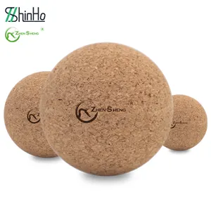 Zhensheng Factory Supplier Natural Cork Massage Ball Yoga Pilates Therapy Exercise Balance Ball For Neck Foot Leg Massage