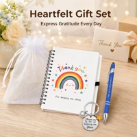 Coffret Cadeau Personnalisé Arc-en-ciel 3 pièces : Carnet, Porte-clés, Stylo – Logo Personnalisé Imprimé UV – Cadeau de Remerciement pour la Fin de l'Année et la Remise des Diplômes