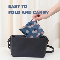 Sac de courses pliable en polyester et nylon taffetas 190T, grand format, robuste, à motif de dessin animé, en stock, promotion de gros