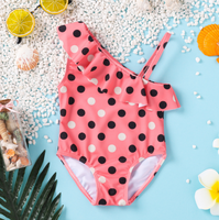 Maillot de bain une pièce à volants pour filles, imprimé floral, en polyester, idéal pour la plage et le printemps, pour bébés filles - Collection été très prisée