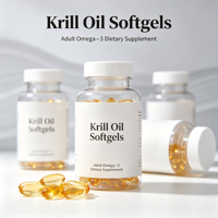 Complexe d'huile de krill en gélules, huile de krill antarctique, oméga 3, phospholipides, mélange antioxydant, complément alimentaire quotidien pour adultes, faible teneur en matières grasses