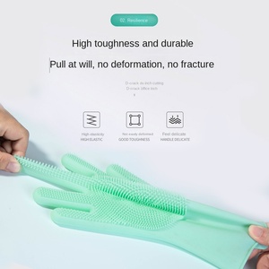 قفازات استحمام للكلاب والقطط، فرشاة بلاستيكية لإزالة الشعر العائم، مقاومة للخدش والعض، فرشاة تدليك للاستخدام في الحمام، مناسبة لجميع الفصول - Product Image 3