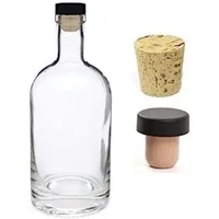 Offre Spéciale 12oz Mini Vide Verre Transparent Vin Boissons Liqueur Soda bouteille avec liège