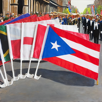 Drapeau de voiture de Porto Rico à clipser sur fenêtre, 12x18 pouces, en polyester, impression numérique, pour événements sportifs patriotiques et défilés