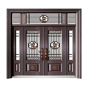 Puerta de Seguridad Exterior Inteligente para <span class=keywords><strong>el</strong></span> Hogar, Construcción de Acero Inoxidable, Prevención de Incendios, Diseño Único Art <span class=keywords><strong>Deco</strong></span> con Relieve 3D del Sudeste Asiático - Product Image 5