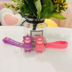 Custom Designer PVC Rubber Light Keychain Pig Farm Kawaii Cartoon Decorations Small Gift <b>Bag</b> <b>Charms</b> Pendant Cute Key Rings - Product Image 6