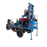 Petite foreuse hydraulique rotative automatique diesel pour puits d'eau, avec moteur et pompe intégrés, portable, pour usage agricole et de construction, profondeur 200m