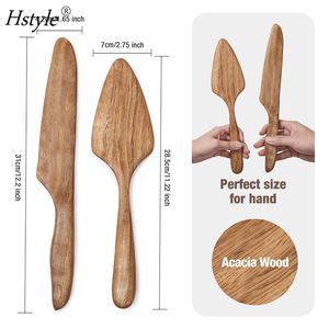 Set di coltelli e Server per torta nuziale Set da taglio per torta in legno per matrimonio rustico Cake Cutter Pie Server regalo per spettacolo nuziale HS1401 - Product Image 3