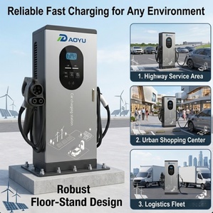 Prix usine RoHS FCC Station de recharge DC pour VE 80 kW, simple ou double pistolet, montage au sol, EVSE commercial pour parking public - Product Image 1