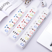 5Way 10A nuevo cable de extensión eléctrico de alta calidad Protector contra sobretensiones tira de alimentación enchufe de red Universal CN 3m Longitud del Cable