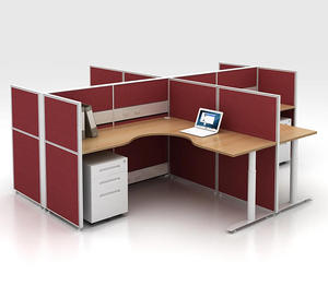 Estación de Trabajo en Forma de X de Diseño Modular Moderno y Duradero de Aluminio para Oficina Comercial - Product Image 3