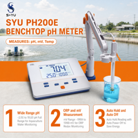 SYU PH200E -2.00-18.00pH Range pH Meter Portabel ORP mV Tester Presisi Tinggi Auto Hold Auto Power Off Monitor pH Akuakultur