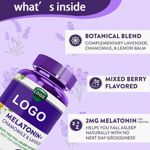 Fabricant professionnel OEM ODM de marque privée, mélatonine végétalienne personnalisée pour la santé, gommes pour dormir rapidement, suppléments de bonbons - Product Image 3
