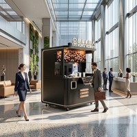 Distributeur automatique de café intelligent pour aéroport avec barista robotisé, service de café en 60 secondes, carte de crédit acceptée