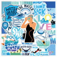 50 Pegatinas Motivacionales para Atletas de Natación, Calcomanías de Vinilo con Diseño Deportivo, Pegatinas Impermeables para Regalo de Equipo de Natación