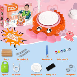 Per bambini Mini argilla che fa la ruota della ceramica con il pedale <span class=keywords><strong>del</strong></span> <span class=keywords><strong>piede</strong></span> polpo completo strumenti di ceramica Kit arti e mestieri rotella di ceramica elettrica - Product Image 6