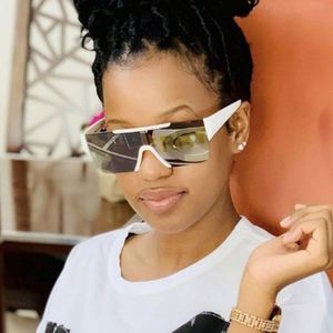 Nuevas Gafas de Sol de Moda para Mujer y Hombre, UV400, de una Pieza, Extra Grandes, con Parte Superior Plana y Cuadrada - Product Image 4
