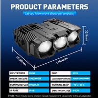 Xenplus Nuovo GM01 Faro Ausiliario LED con Controllo APP, 60000LM, Tripla Colorazione, Faretto per Griglia, Impermeabile IP68 per Auto, Camion, Moto