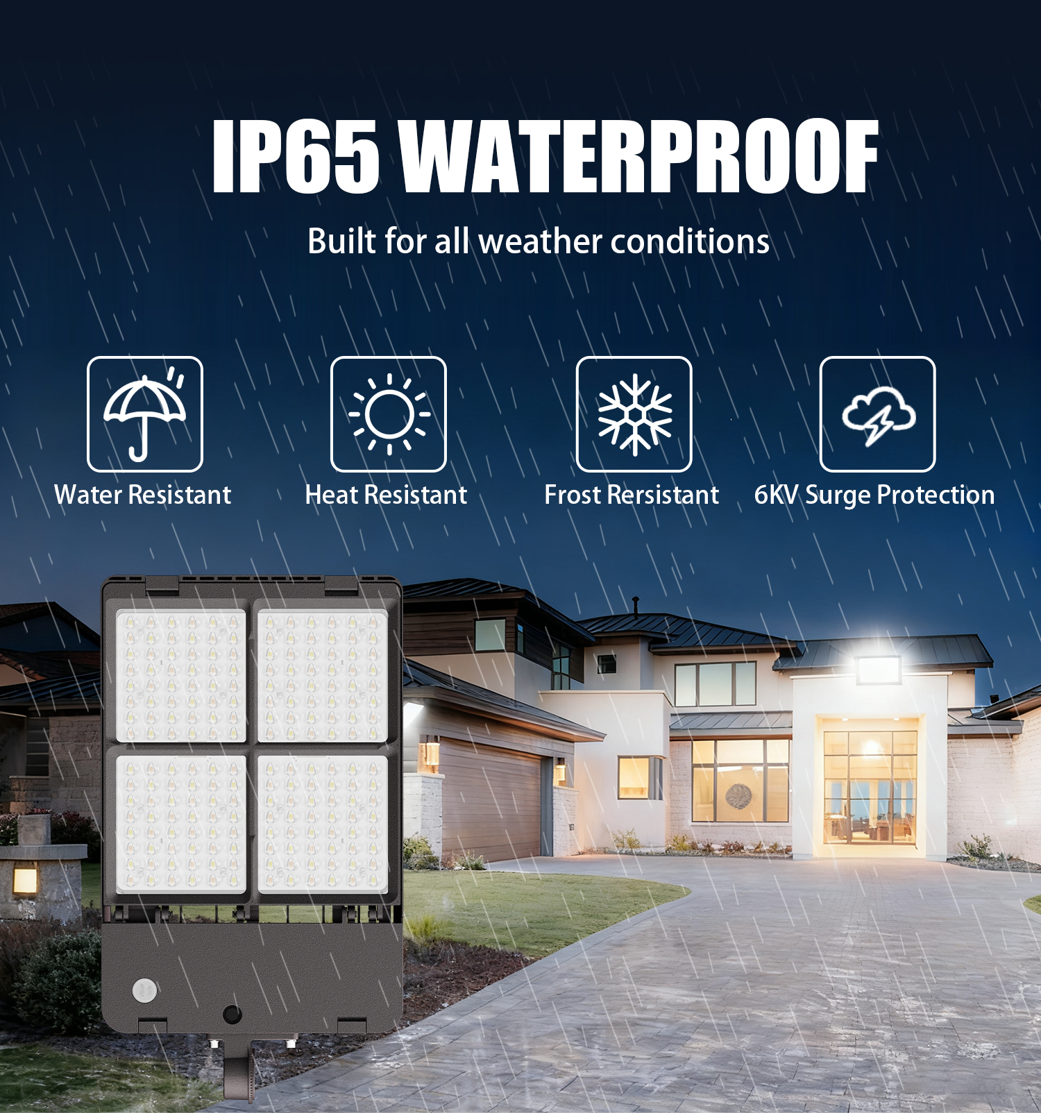 Aluminum Alloy LED Shoebox Fixture 100W-400W IP65 Pole/Wall Mount Motion Sensor Street 3-Year Warranty