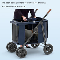 Poussette-chariot Bello grande capacité pour chats, pliage à une main, poussette pour chien plus grande, Royaume-Uni, par Easy Folding Pet Stroller pour 2 chiens