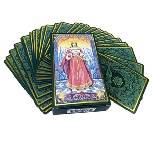 personalizado occidental Ángel tarjetas cubiertas rojo verde de plata oro dorado, los bordes de la <span class=keywords><strong>tarjeta</strong></span> de tarot de impresión - Product Image 1