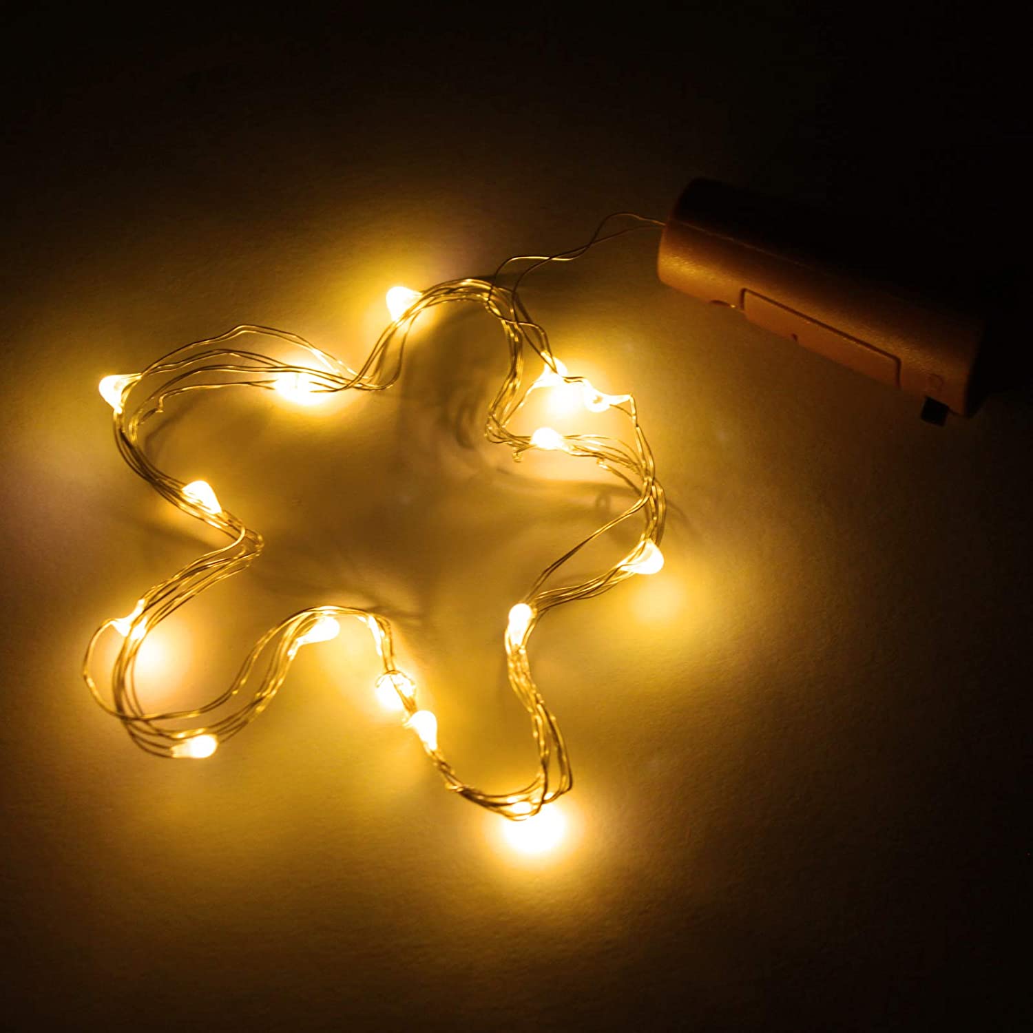 15 LED 1.5M Sensor Wine Bottle Night Lights Waterproof Copper Cork Shaped Lights for Wedding/Christmas/Outdoor