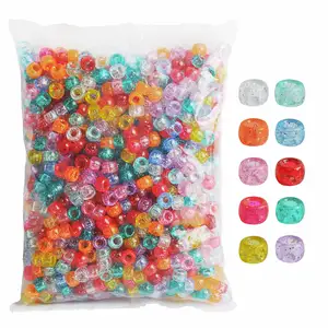 200 pièces de perles de poney pour la fabrication de bracelets, perles multicolores pour le tressage des cheveux, bricolage, bijoux Kandi, porte-clés