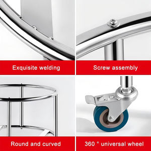 Estante para ollas de acero inoxidable con cubo de ruedas, soporte para móviles, estante de almacenamiento móvil para botellas de <span class=keywords><strong>Gas</strong></span> - Product Image 4