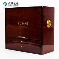 Boîtes en bois personnalisées en verre à vin Mdf de luxe Boîte à vin laquée finition piano pour emballage cadeau parfum