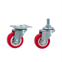 Roulettes pivotantes en PVC de 1,5, 2 et 2,5 pouces avec tige filetée et plaque supérieure, roulettes de chariot et roulettes légères pour meubles