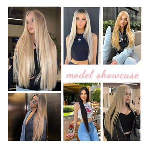 Bundel rambut lurus tulang Salon serat ekstensi rambut alami Super panjang sintetis rambut lurus Yaki penuh ke ujung - Product Image 4