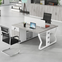 Nuevo Diseño de Mesa de Oficina Moderna y Duradera en Forma de L, con Partición Ajustable, Clústeres Laminados, Estación de Trabajo Modular para Oficina