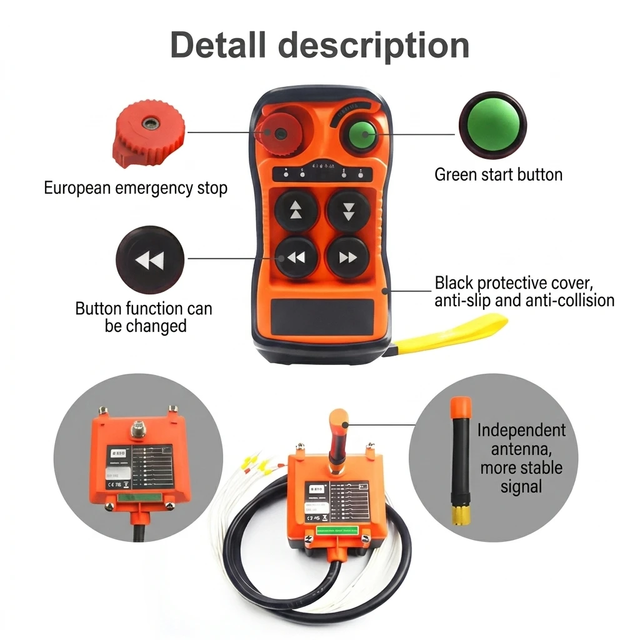 Q400 Waterproof Single Speed Wireless Crane Remote Control IP65 Industrial Radio Remote Controller 1 Transmitter 1 Receiver